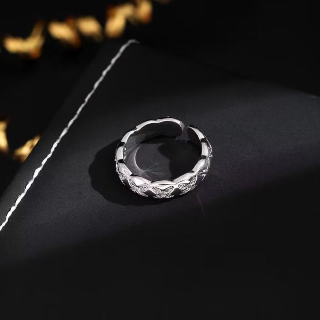 Bague G Chain En Métal Avec Cristaux  | Femme Bijoux Accessoires ARGENTE