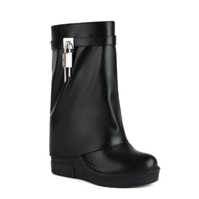 Bottes Shark Lock Biker En Cuir Grainé  | Femme Shark Lock Bottes & Bottines Bottes & Bottines