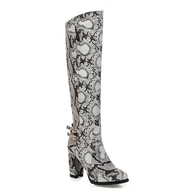 Bottes Shark Lock En Satin Avec Strass Effet Python  | Femme Shark Lock Bottes & Bottines Bottes & Bottines