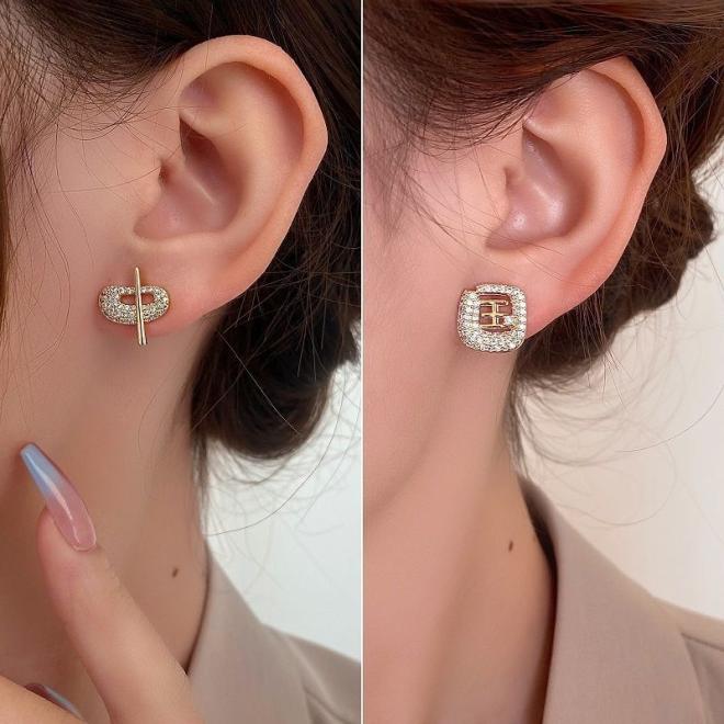 Boucles D’Oreilles 4G En Métal Avec Cristaux  | Femme Bijoux Accessoires Bijoux