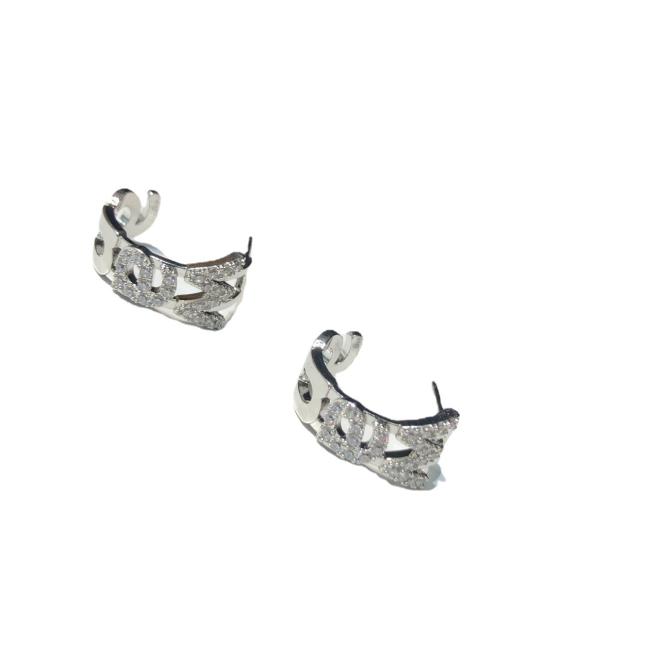 Boucles D’Oreilles Stitch En Métal Avec Cristaux  | Femme Bijoux Accessoires ARGENTE