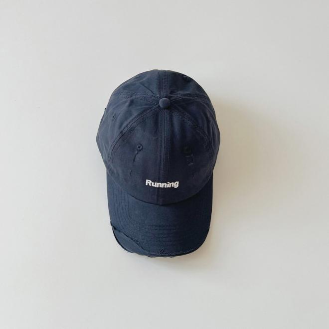 Casquette Brodée  En Denim Déchiré Et Recousu  | Homme Bonnets & Casquettes Accessoires BLANC