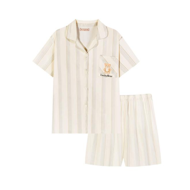 Chemise Ample En Coton Éponge À Rayures  | Homme Chemises Chemises BEIGE