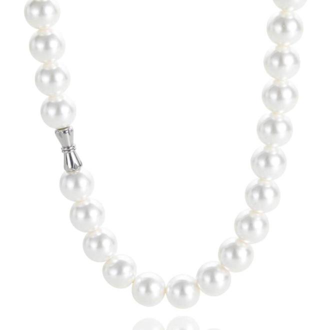 Collier Pearl En Métal Avec Cristaux  | Femme Bijoux Accessoires ARGENTE