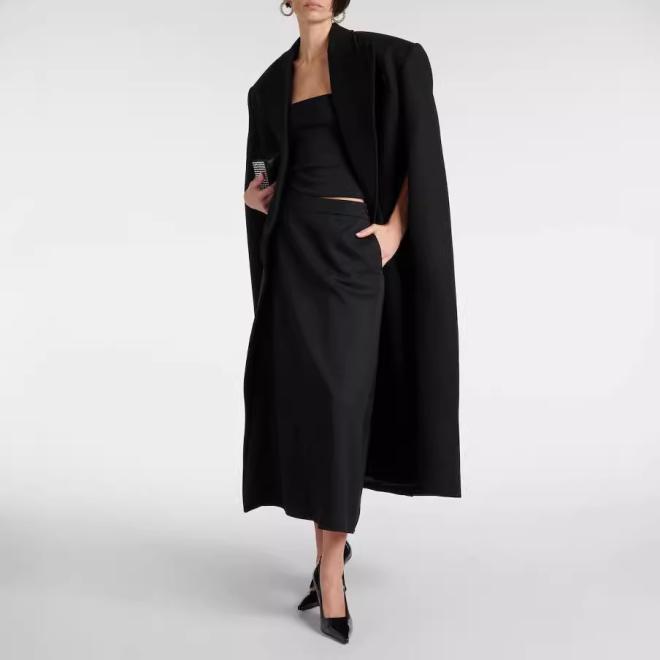 Manteau En Crêpe Et Satin  | Femme Vestes & Manteaux Femme Femme