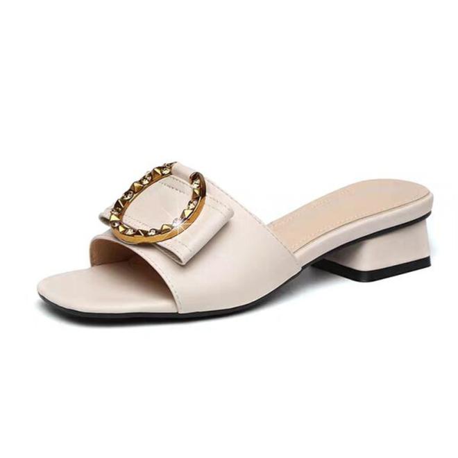 Mules 4G En Cuir Laminé  | Femme Sandales & Mules Femme DORE POUSSIEREUX