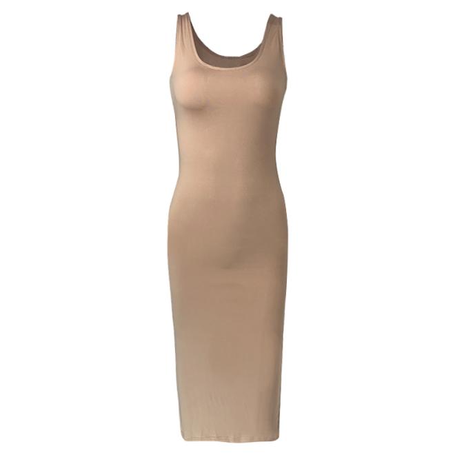 Robe Débardeur En Maille À Détail 4G  | Femme Robes Femme BEIGE CAPPUCCINO