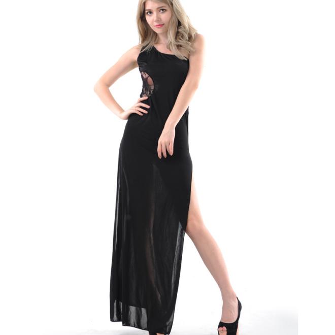 Robe Du Soir Satinée Et Dentelle 4G Avec Strass  | Femme Robes Femme Femme