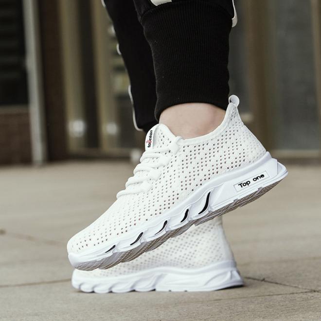 Sneakers Compensées Marshmallow En Gomme Et Maille  | Femme Sneakers Femme BLANC