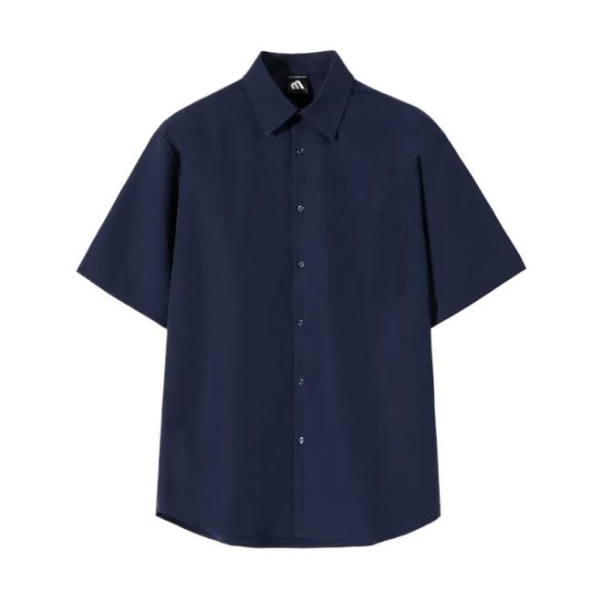 Chemise En Coton Gaufré  | Homme Chemises Chemises BLEU NUIT